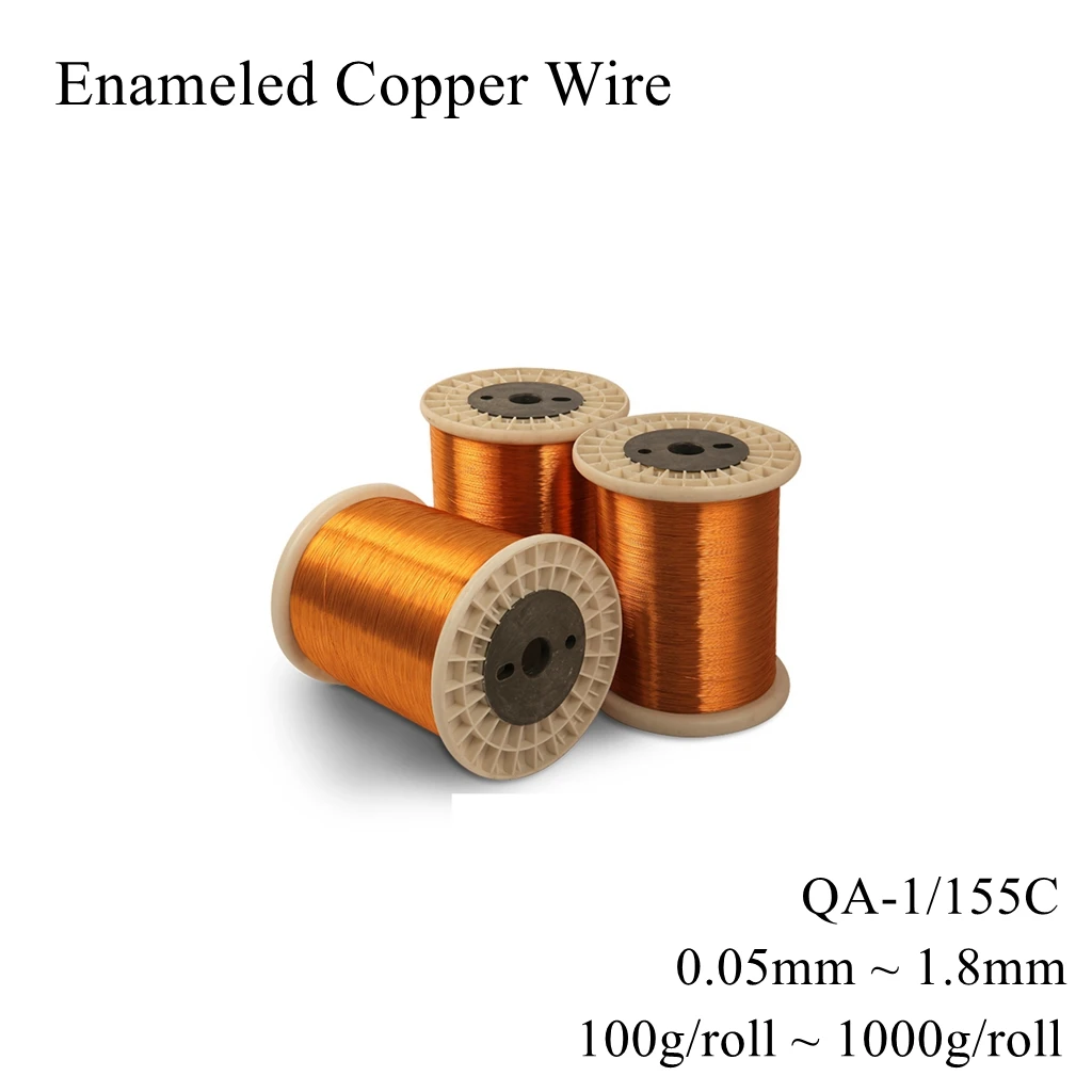 

0.15mm 0.16mm 0.17mm 0.18mm 0.19mm QA-1/155 Enameled Copper Wire Electromagnetic Coil Magnetic Cable Transformer Polyurethane