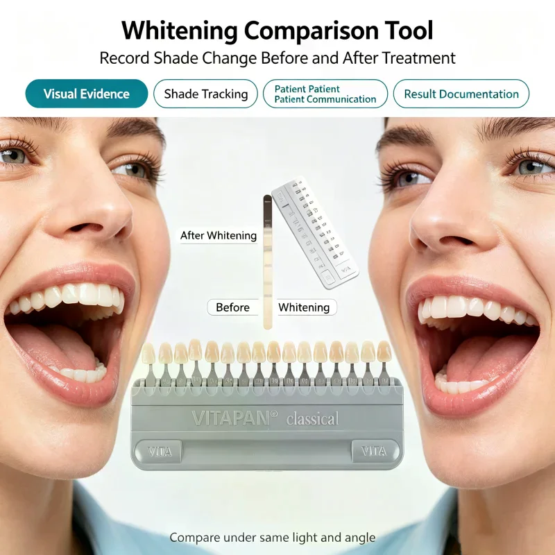 Dental Teeth Whitening Shade Guide Porcelain 16 Colors Comparator Dentist Equipment 1Set Material