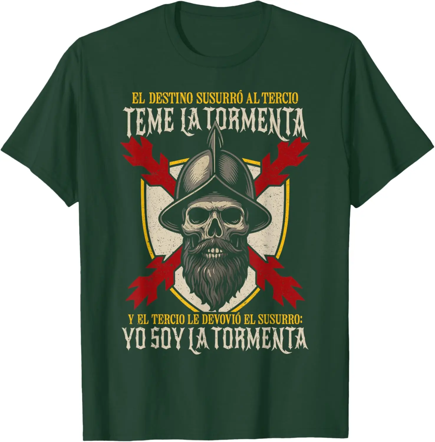 Teme La Tormenta Tercio Español Don Blas De Lezo Infantería Camiseta T-shirt Short Sleeve Casual 100% Cotton Shift