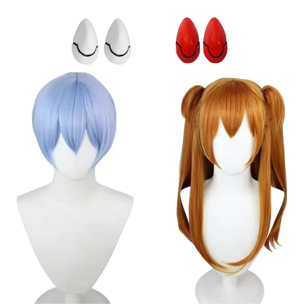 

White Soryu Cosplay Costume perruque pinces à cheveux Rei Ayanami Cosplay fille femmes Halloween Loli vêtements accessoire