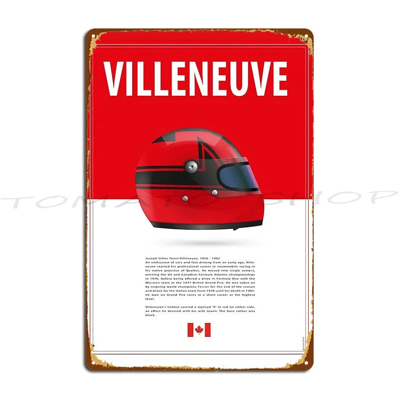 Gilles Villeneuve  Metal Plaque Poster Designing Kitchen Wall Decor Funny create  Tin Sign Poster