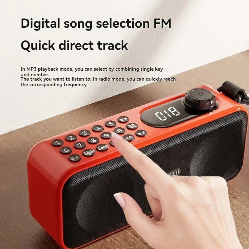 

New Multimedia Portable Wireless Bluetooth Speaker SANSUI F59 Music Player FM Radio Insert Card U Disk Recording HI-FI Subwoofer