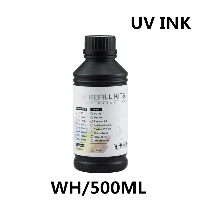 UV Hard Ink 500ML LED UV Ink For Epson L800 L805 L1800 R290 R330 1390 1400 1410 1500W DX5 DX7 UV Flatbed Printer