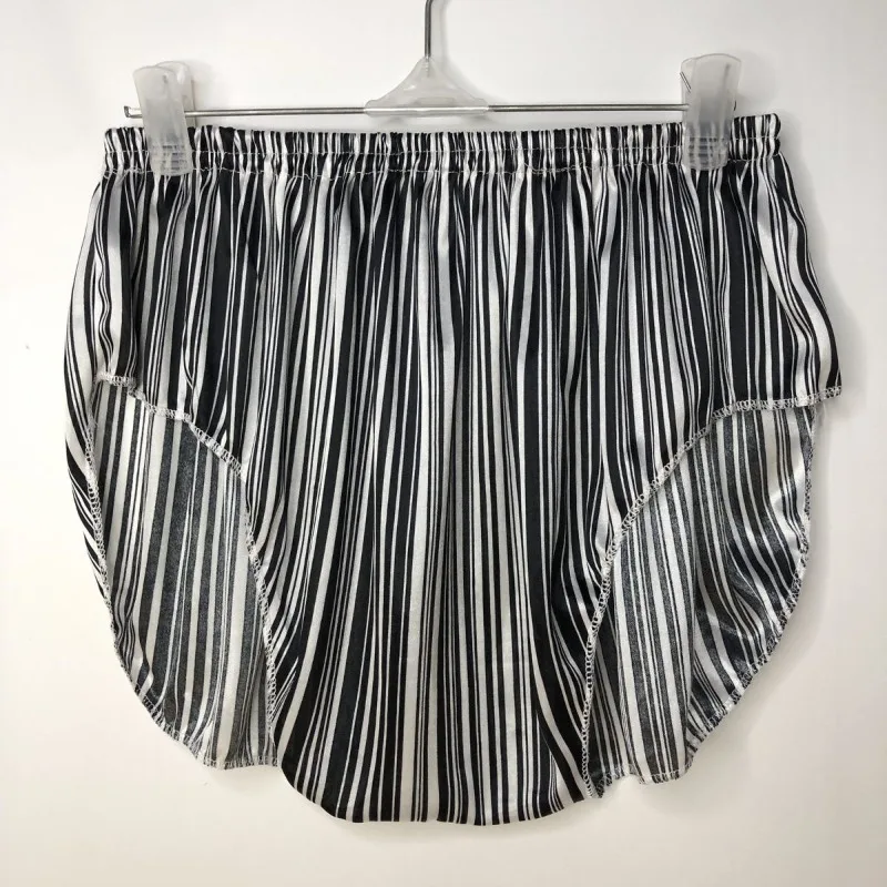 Printed Double-sided Smooth Soft Ice Silk Sexy Men and Women Flat Waist Triangle Underwear Shorts Home Clothes