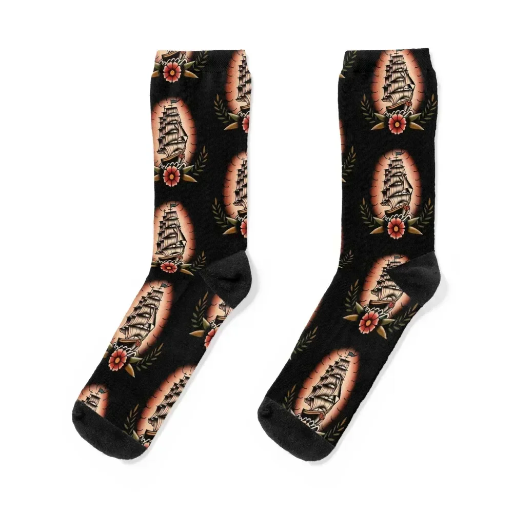 Traditional Clipper Ship Socks christmas gift winter gifts gift Christmas Luxury Woman Socks Men's