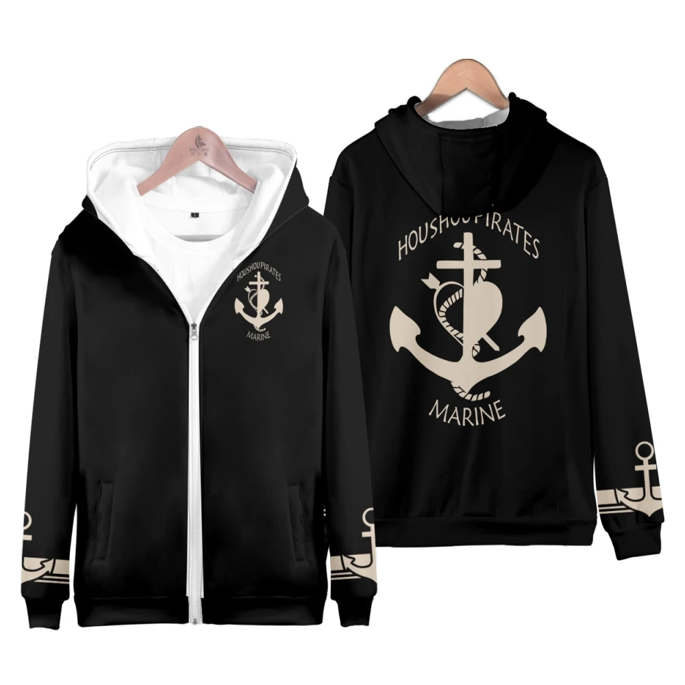 HOLOLIVE VTuber Houshou Marine 3D print autumn winter Holiday passionate style Men/Women Streetwear Style Zip Kawaii hooded