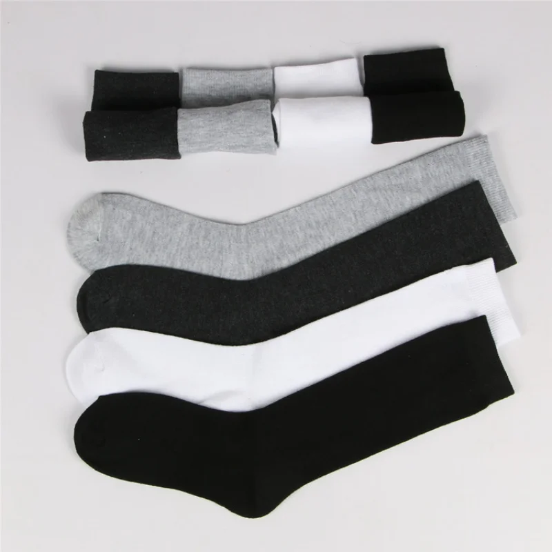 Women Knee Cotton Socks JK Uniform Japanese Long Thigh Solid Stockings White Black Stocking Cosplay Accessories for Woman Girls