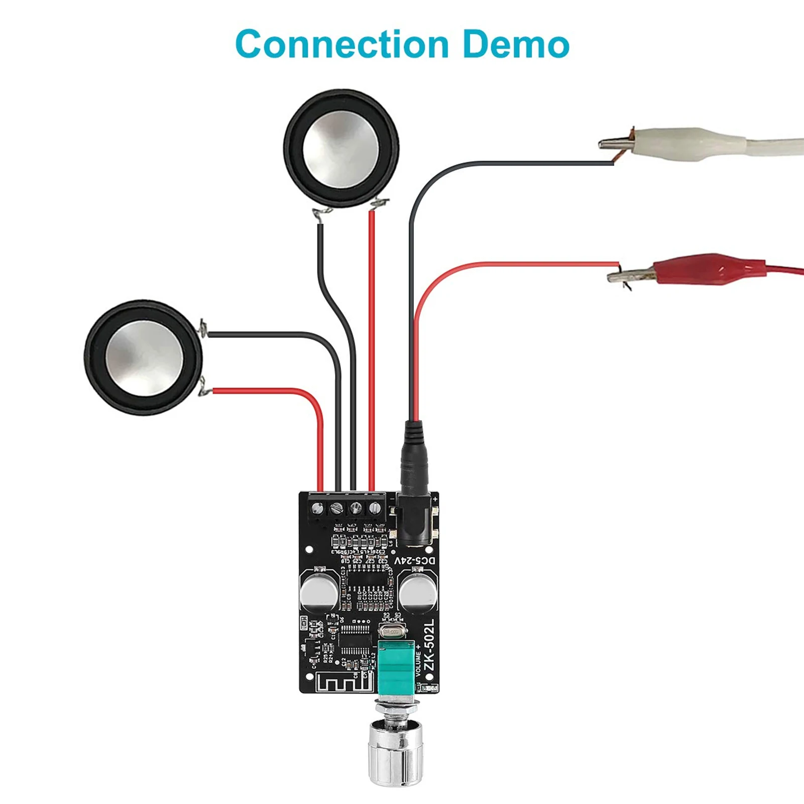 ZK‐502L Placa amplificadora de potencia Bluetooth Módulo amplificador de audio digital estéreo para altavoces DIY