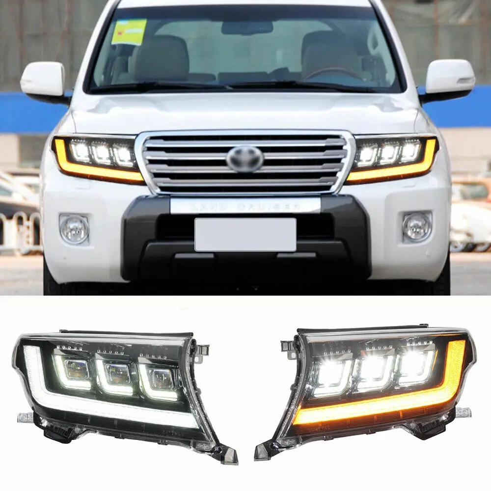 

LED Headlights For Toyota Land Cruiser 2008-2015 DRL Dynamic Turn Signal