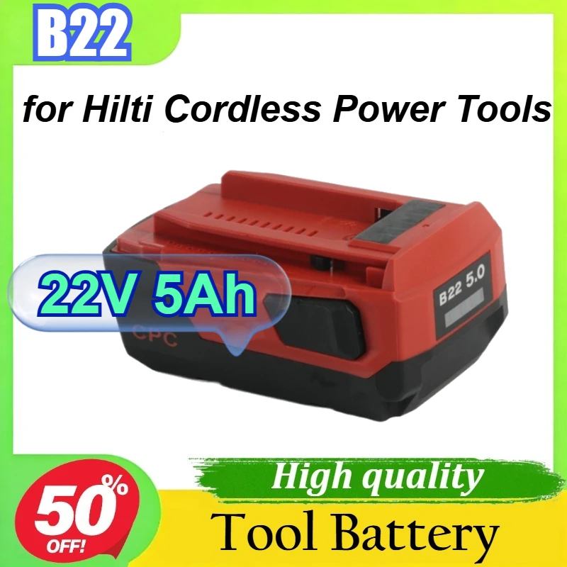 

B22 22V 5Ah for Hilti Cordless Power Tools Replacement Lithium-Ion Battery