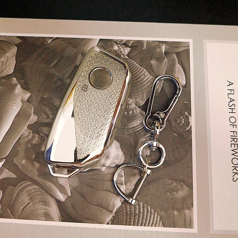 الماس الأبيض بولي يوريثان لسيارات BMW I7 X7 G07 LCI IX I20 X1 U11 7 Series G70 G09 XM U06 G81 M3 غطاء علبة السيارة عن بعد فوب سلسلة المفاتيح الدائري