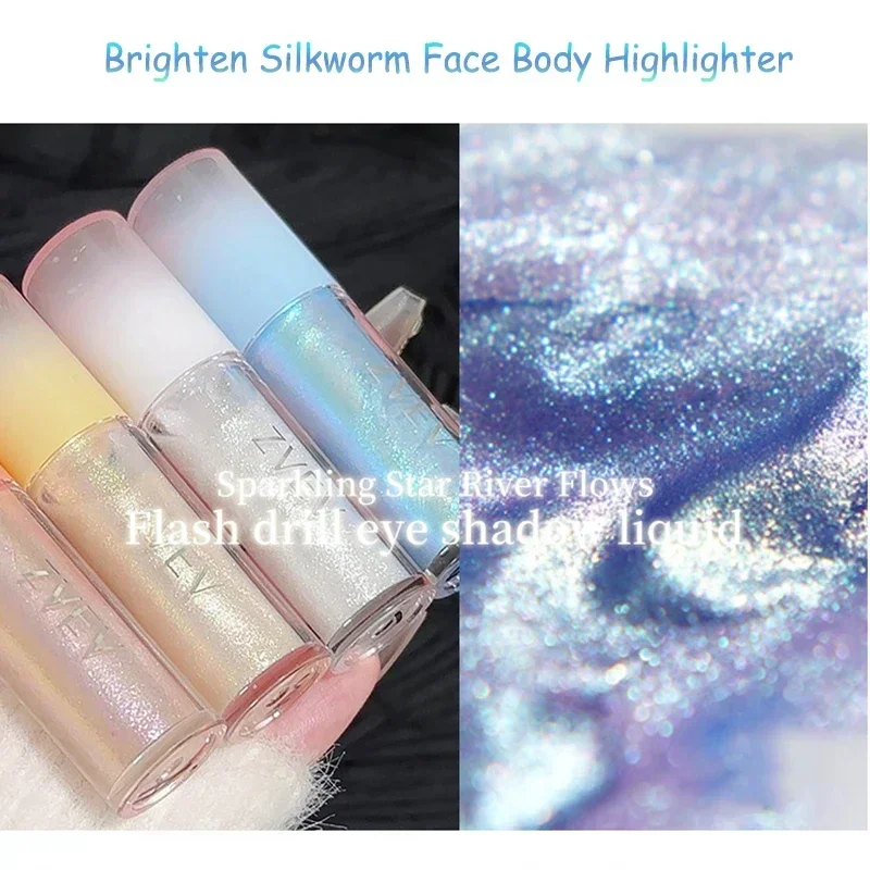 Heallor Fantastic Coral Glitter Eye Shadow Liquid Waterproof Diamond Starry River Champagne Blue Liquid Eyeliner Highlight Party