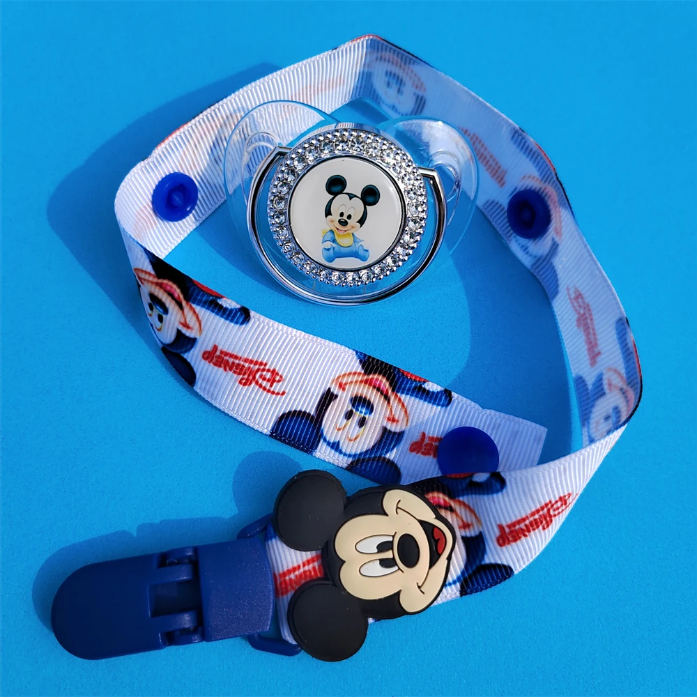 [1 set =1Pcs nipple + 1Pcs lid + 1Pcs cloth strip] Disney Cartoon Print Silicone Newborn Boy BPA-free Nipple Helmet with lid