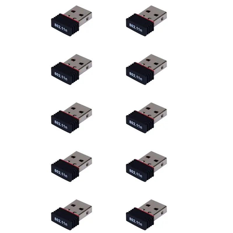 

10X New Realtek USB Wireless 802.11B/G/N Lan Card Wifi Network Adapter RTL8188-ABIU