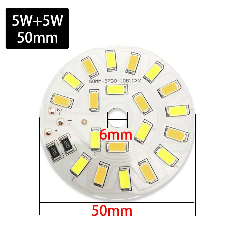 5 szt. Płyta źródłowa 3W 6W 10W 5V dwukolorowa segmentowa kryształowa lampa wisząca zamienna płyta renowacji podwójny kolor LED