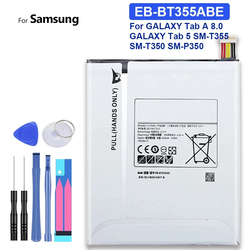 Battery For Samsung Galaxy Tab 8.0, EB-BT355ABE, EB-BT355ABA, SM-T355, SM-T350, SM-P350, P355C, SM-P355M