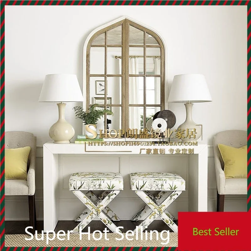 YL  Nordic art, decorative mirror, living room corridor entrance wall hanging, simulated false window mirror