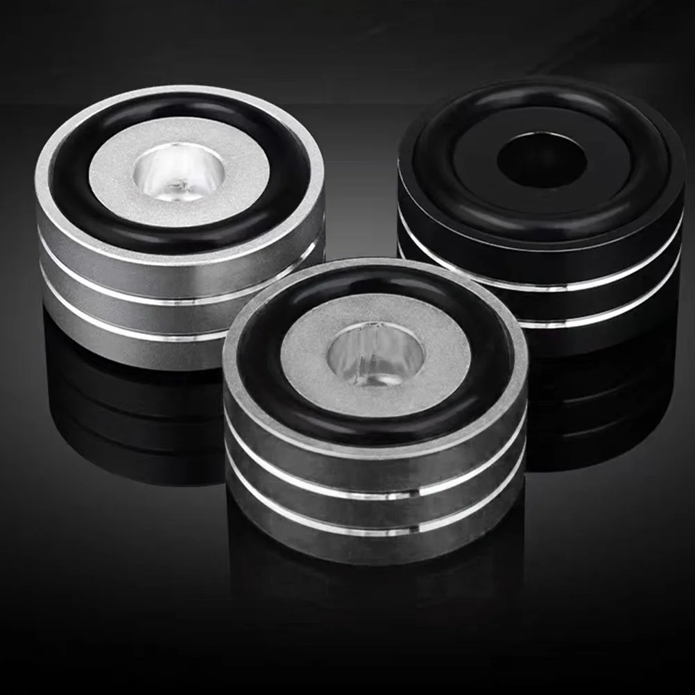 4 pcs Speaker Feet Pads Aluminum Alloy Rubber Isolation Feet For Amplifier Non-Slip Anti-Vibration Sound Quality Furniture Legs