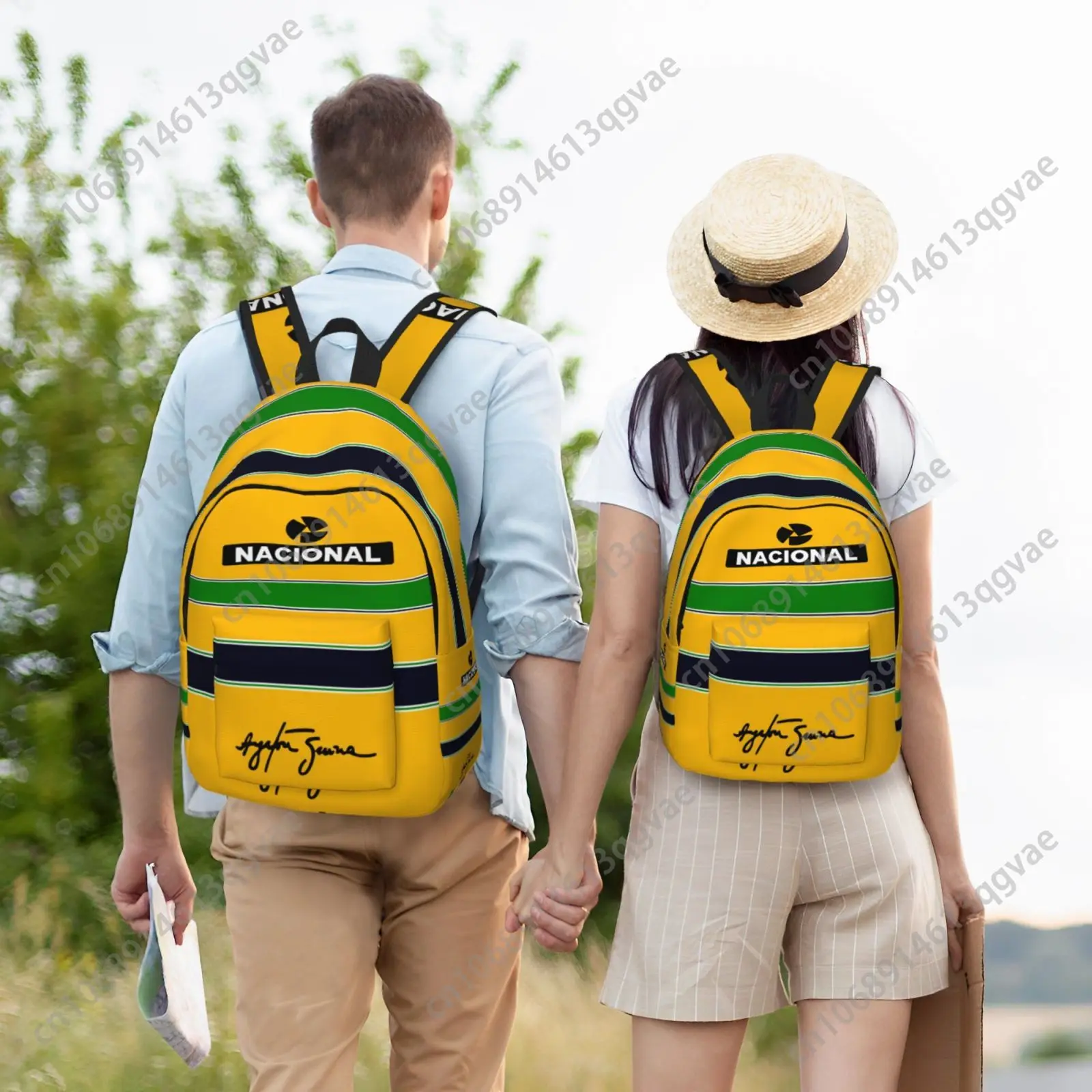 Ayrton Senna Custom Canvas Lightweight Backpack Fashion Durable Student Men Women Business Daypack