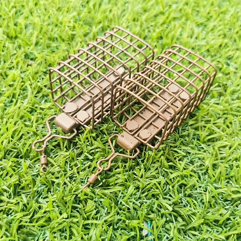 New Fishing Bait Cage, 30G/40G/50G/60G Square Fishing Bait Cage, Equipped with Lead Sinker and Bait Device, Stainless Steel Mesh Frame, Sturdy and Durable. Easy to Store Bait and Quick to Assemble, Bait Organizer, High-Quality Fishing Accessories. view 4