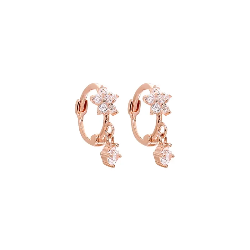 925 Sterling Silver Earrings Women Fashion Jewelry High Quality Simple Flower Hollow Long Tassel Earrings