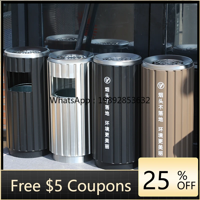 LYY Large Capacity Round Ashtray for Hotel Lobby Elevator Entrance Corridor Vertical Ashtray Cigarette Extinguisher Trash Can