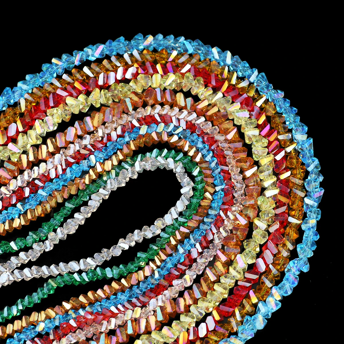 Multicolor Triangle Austrian Crystal 4/6/8mm Glass Spacer Loose Beads For Jewelry DIY Earrings Bracelets Pendants Accessories