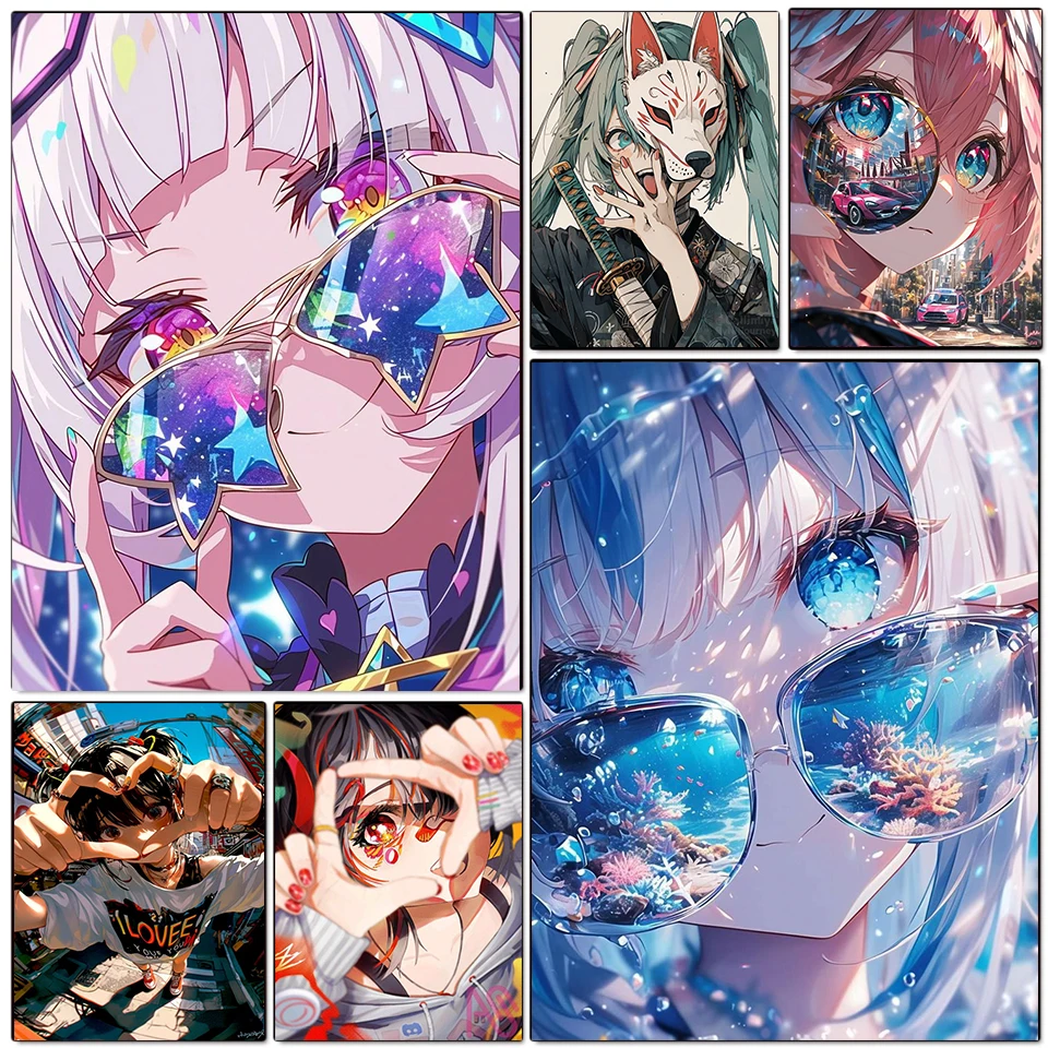 

Anime Girl 5d Diy Diamond Painting with Sticker Mosaic Full Embroidery Cross Stitch Kit Cartoon Photo Home Decor