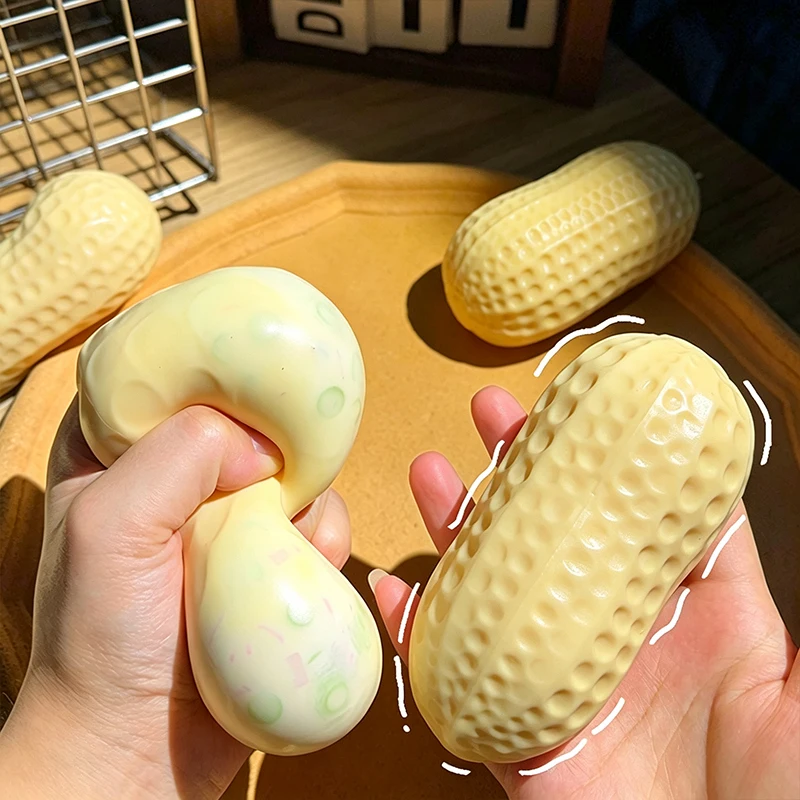 Knuspriges Erdnuss-Quetschspielzeug, weiches Erdnuss-Stressball-Spielzeug, ASMR Anti-Stress-Entspannung, Handentspannung, Geschenkspielzeug – Detail 3