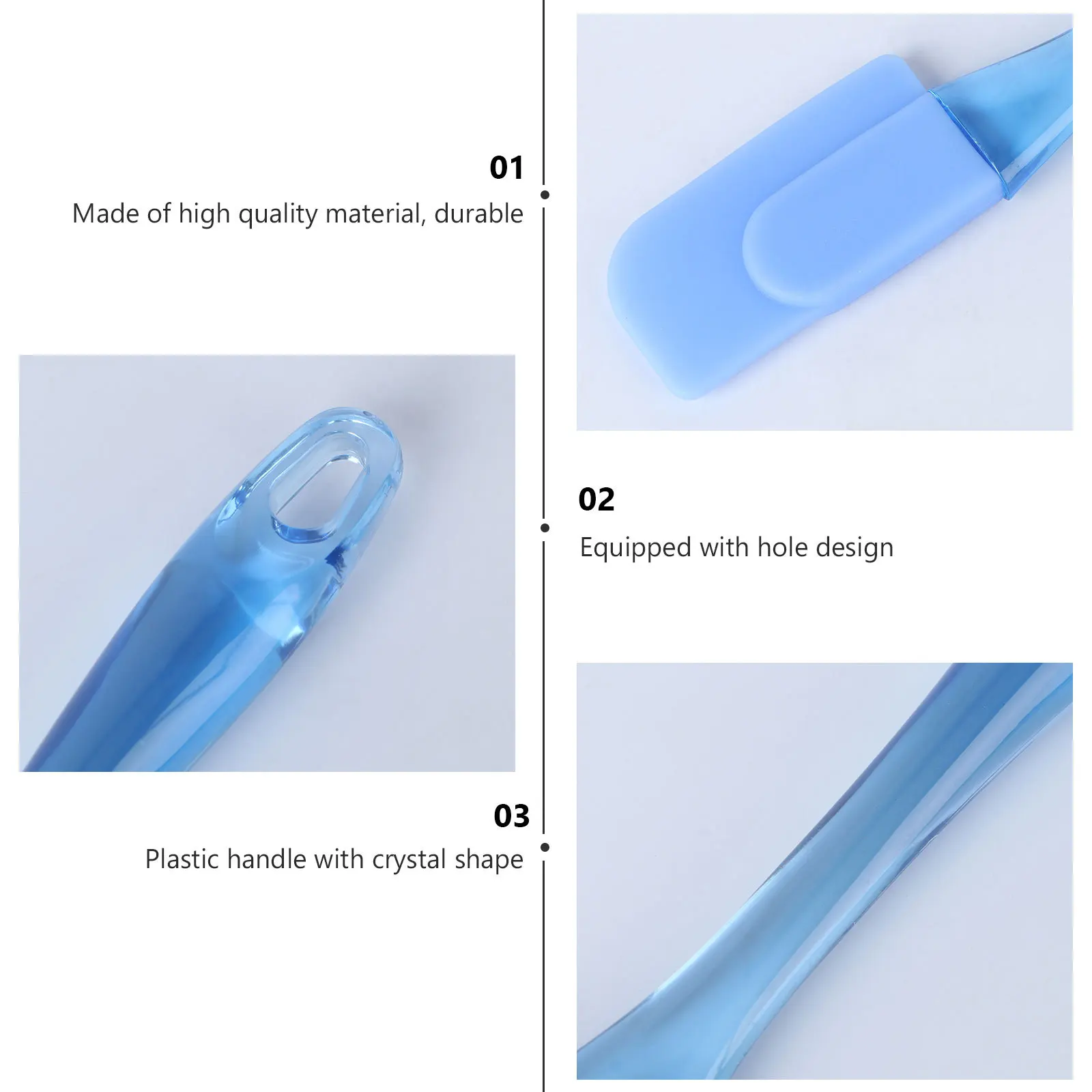 

3Pcs Silicone Spatula Set Blue Heat Resistant Flexible Cooking Scraper Turner Non Stick Odor Stain Resistant Dishwasher Safe