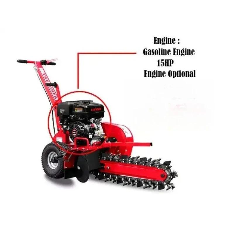 

K-maxpower 15HP Max Depth 600mm EPA EU5 Powered Portable Walk Behind 600mm Zanjadora Biocippatore Mini Chain Trencher