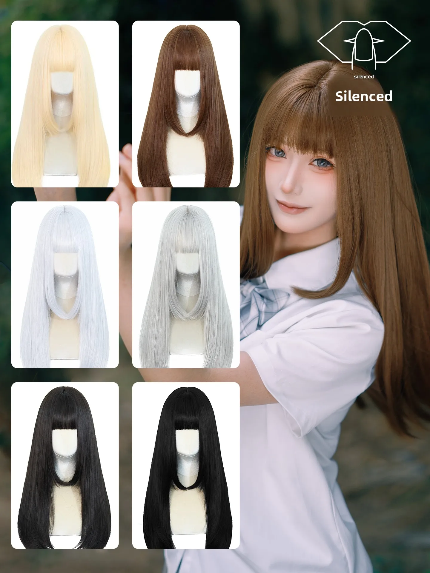 ナチュラルな垂直スカルプ軽量バージョン60cmユニバーサルデイリーコスシミュレーションウィッグ（男女兼用、様々な色）