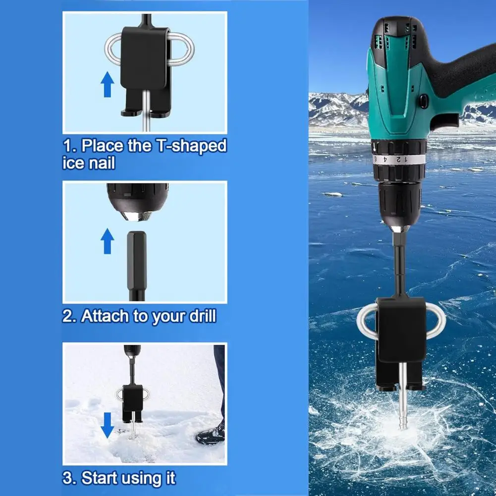 Ice Stake Nails Ice Fishing Tool Portable Ice Shelter Stake Nails Universal Tool for Easy Installation of Fishing Shanty Anchors