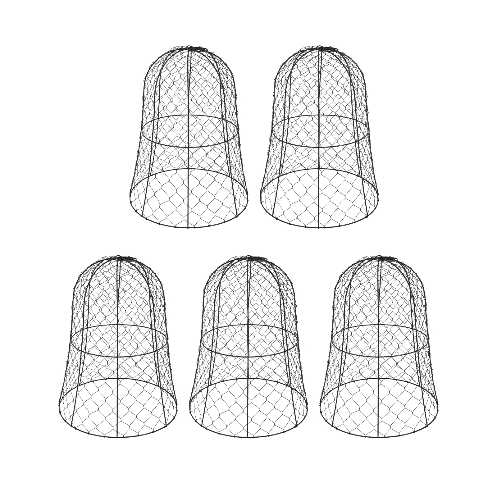

﻿5 Packs Black Garden Chicken Wire Cloche Construction Plant Protector Cloche Cover Plant Protector Cloche 12.99" Dx 15.75" H