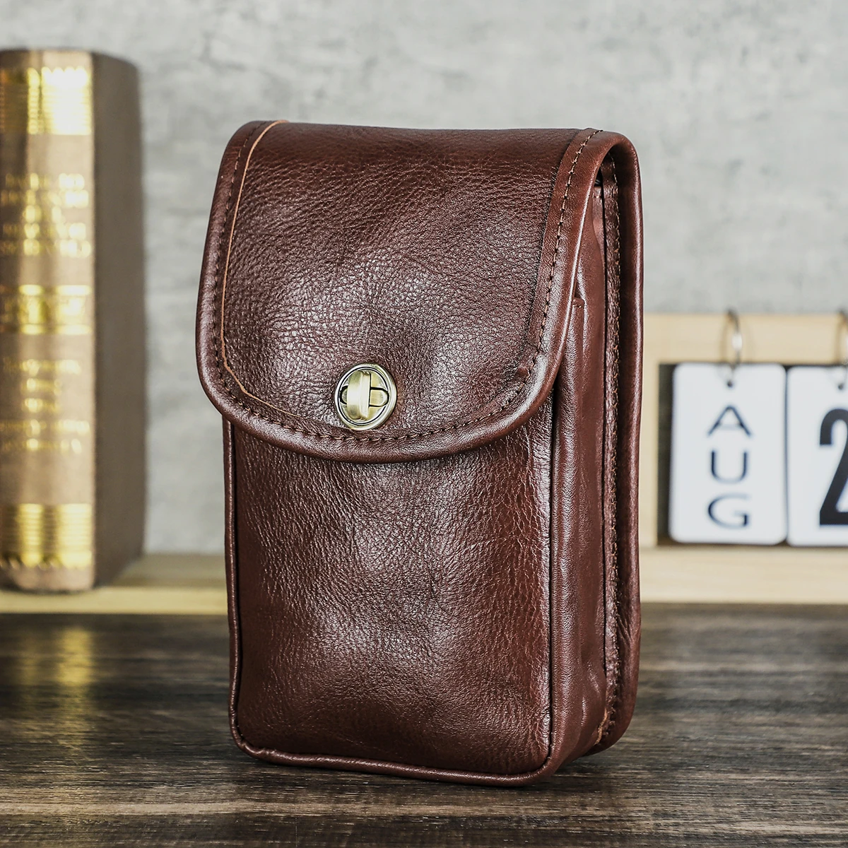 

CONTACT'S Мужская поясная сумка для телефона из натуральной кожи Роскошные поясные сумки из потертой кожи Вертикальная поясная сумка для iPhone Pro Max 6,9 дюйма