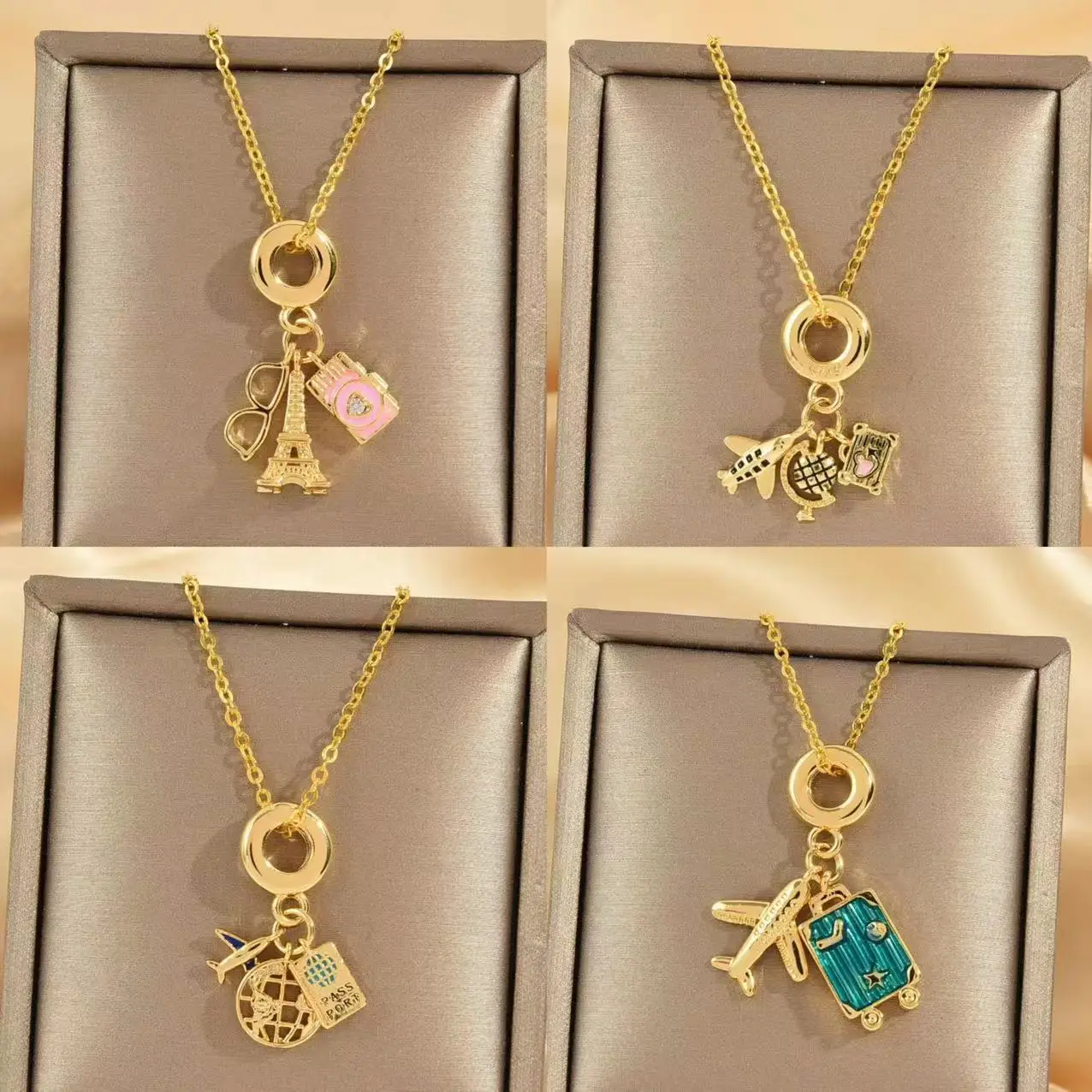 

Очки для фотоаппарата, комплект Эйфелевой башни, ожерелье с подвеской, элегантный стиль.