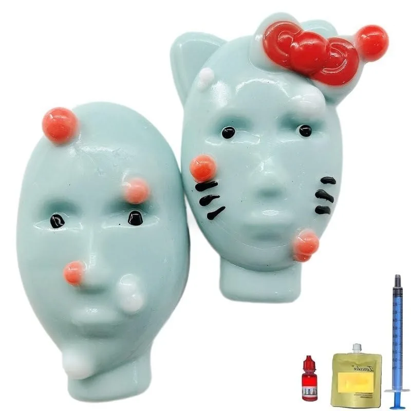 Pimple Popper Fidget Toy with Filler Tools Weird Alien Design Stress Relief Squeeze Toys for Adults Reusable Anxiety Reducer