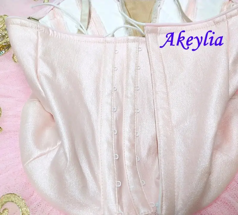 Luz rosa ouro bela adormecida ballet tutu profissional meninas panqueca tutu traje competição o quebra-nozes tutu prato 0455