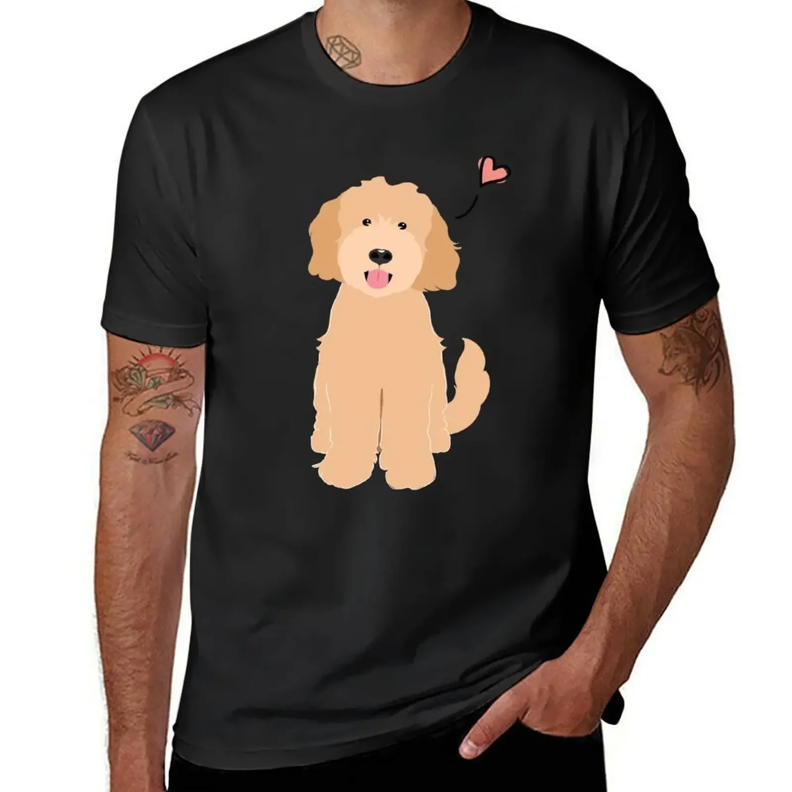 LOVE Apricot Blonde Goldendoodle Dog T-Shirt cheap stuff graphic shirts quick drying mens t shirts top quality