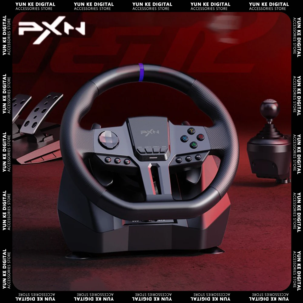 

Pxn V9 Gen2 Gamer Steering Racing Pedal Shifting Game Console 900 Degree Magnetic Simulator Car Racing Steering Wheel Customized