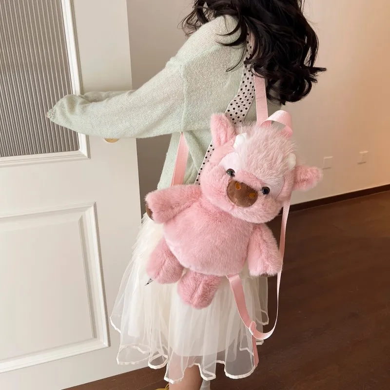 Women Cute Plush Backpack with Adjustable Strap Kawaii Bag Cute Daypack for Boy & Girl Everyday Travel & Nursery Companion