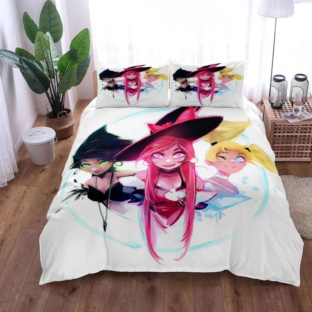 

Witches Girls Duvet Cover Set King Queen Double Full Twin Single Size Bed Linen Set