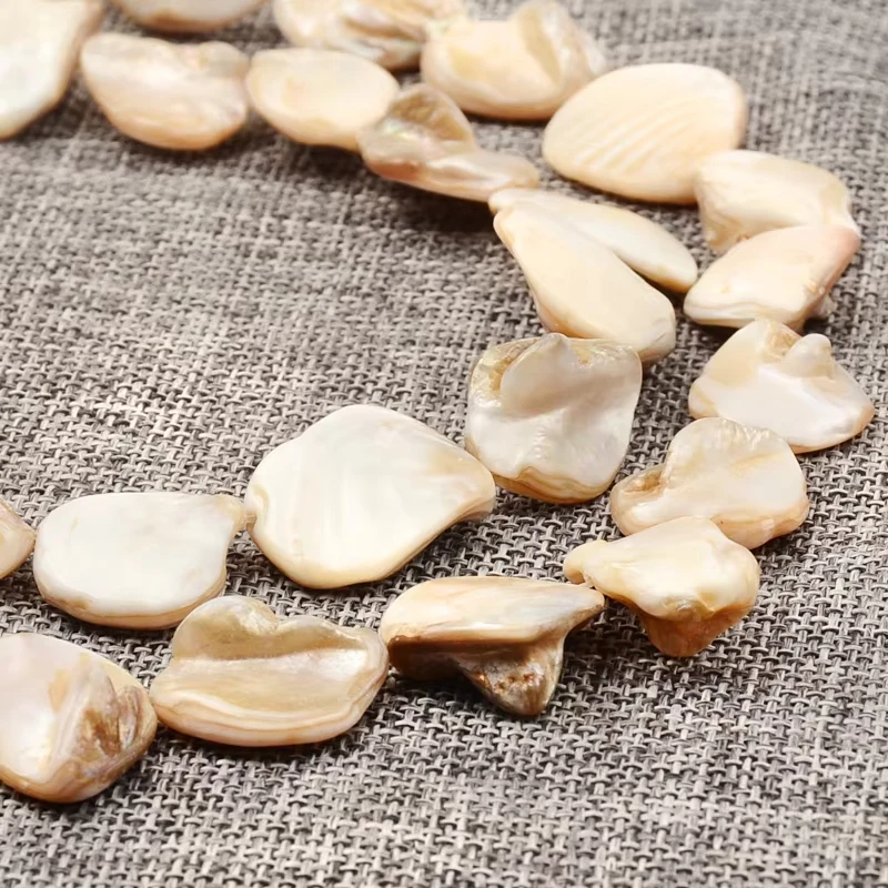 Natural Stone Shell Beads Irregular Sea Loose Spacer Shell Beads Strand 15'' for Jewelry Making DIY Bracelet Accessories