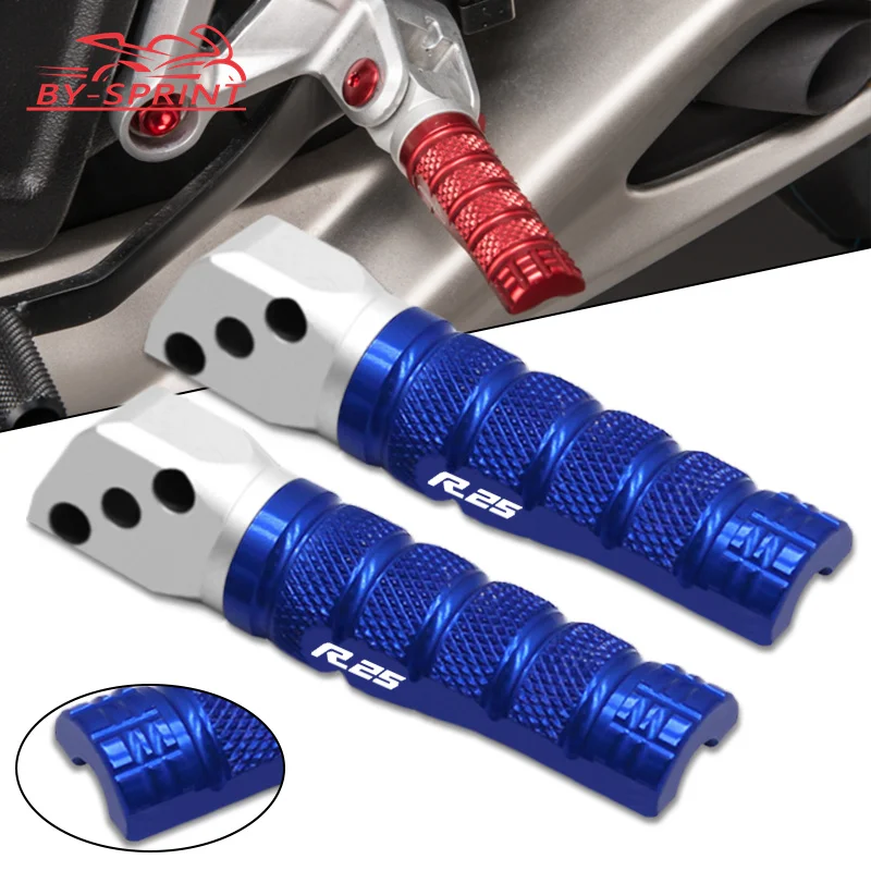 

2PCS Motorcycle Aluminum Rear Passenger Foot Pegs Pedals Footrest For R25 YZF-R25 YZF R25 2015-2022 Anti-Slip Foot-Peg