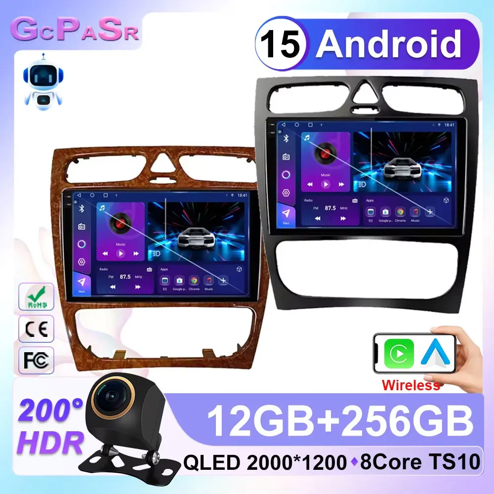 

Car GPS Navigation For Mercedes Benz C-Class W209 C200 C320 C350 CLK W203 2002 - 2005 Android Auto Radio Multimedia Video Player