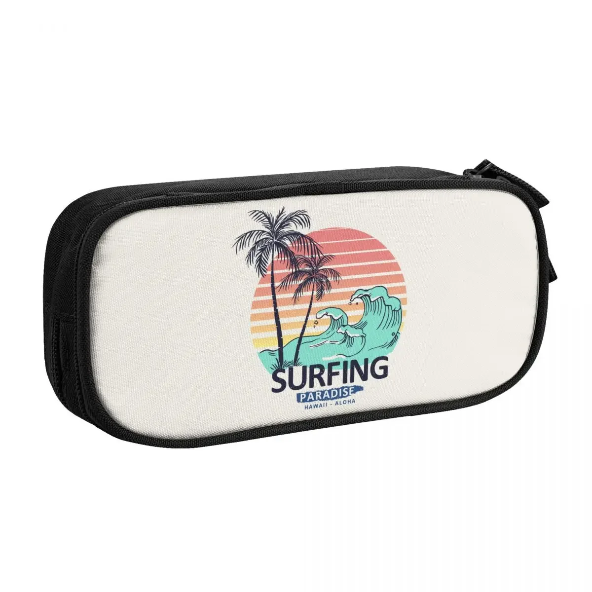 Custom Summer Surfing Pencil Cases for Boy Girl Large Capacity Beach Seaside Surfer Pen Bag Box School Supplies
