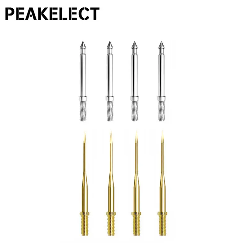 Peakelect P8003.1 8PCS Replaceable Needles Test  Probes + Protective Caps Kit 1mm Sharp & 2mm Thick Needle Pins with 2mm Thread