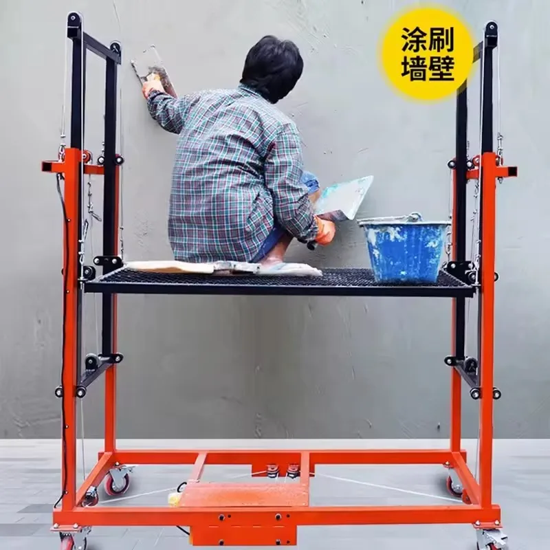 2M Electric Lifting Scaffolding  Automatic Folding Mobile Remote Control Indoor Construction Site