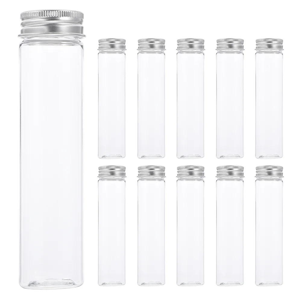 

20Pcs Flat Bottom Test Tubes Aluminum Cap Leak Proof Portable Storage Clear Tubes for Samples Gifts Test Tube Clear Plastic Tube
