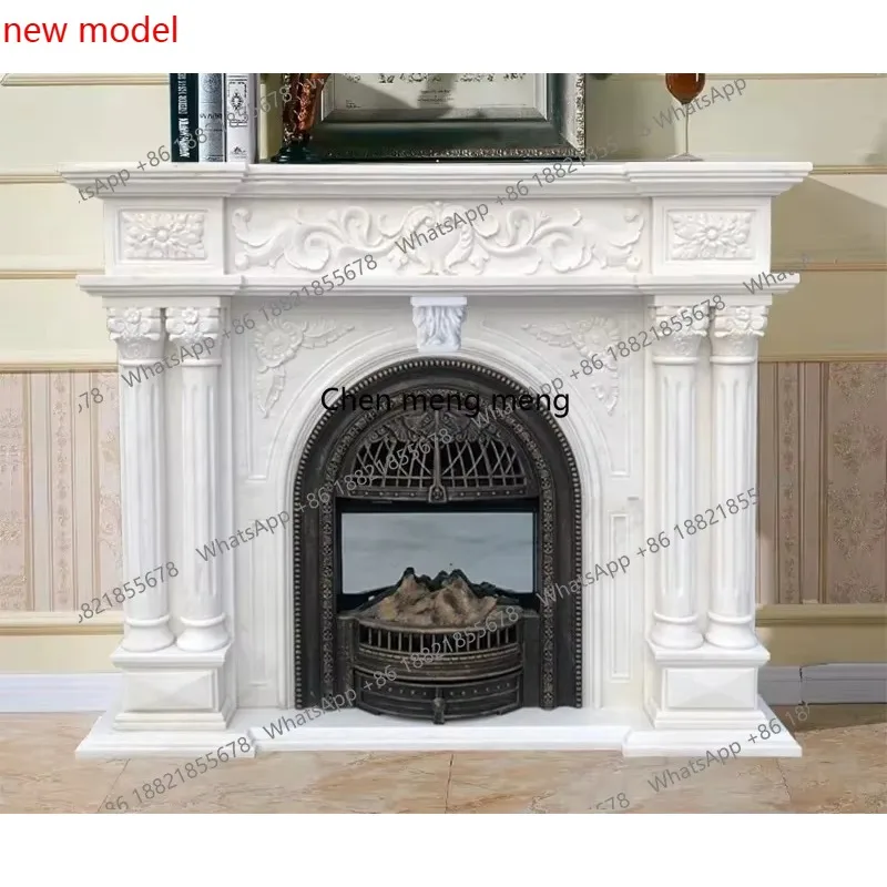 Marble Fireplace French Living Room European Villa Decorative Cabinet Stone Carving Stone, CustomizedDD